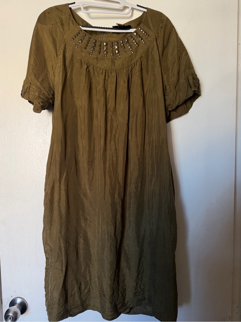 100% Silk Embellished Mini Shift Dress Size 16 - Picture 5 of 16